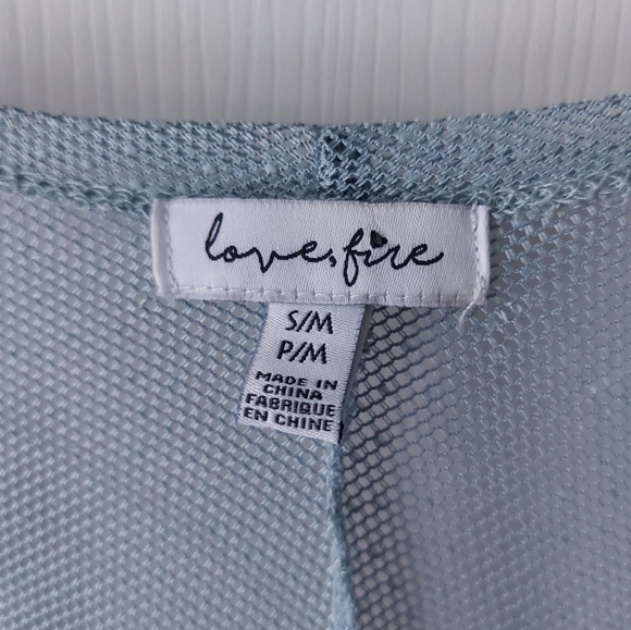 Love, Fire - Mint Green Lace Flowy Boho Kimono - Picture 2 of 10